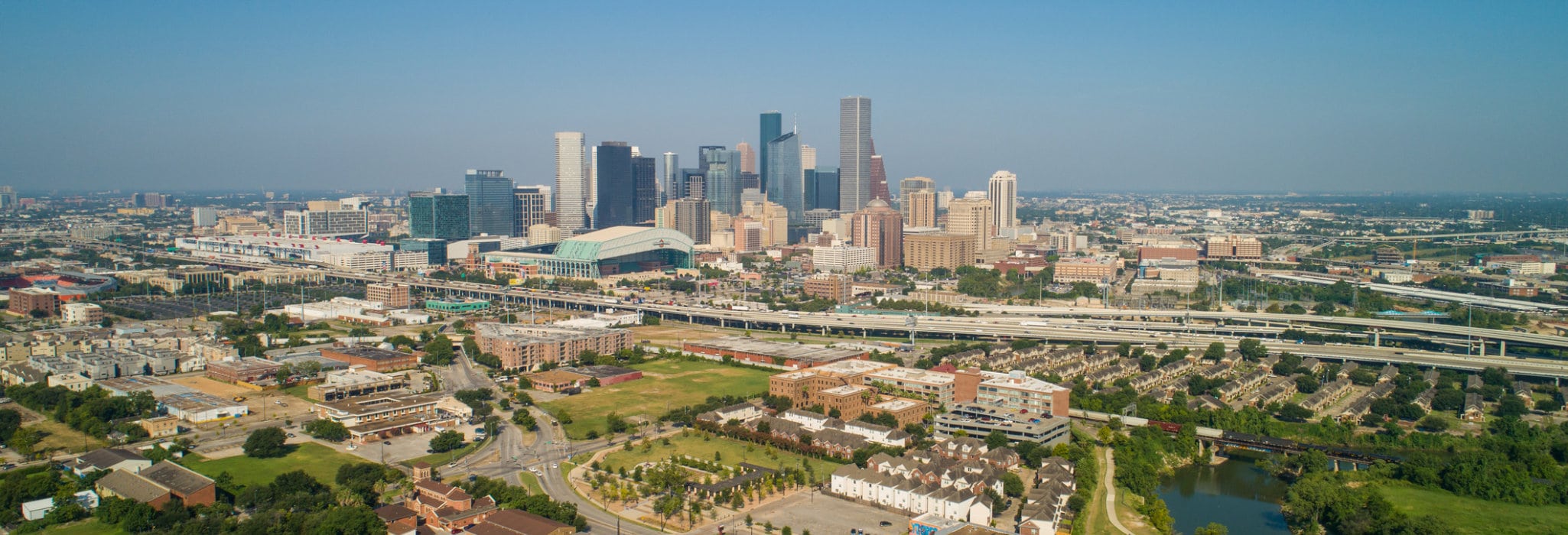La Porte, TX Heating & Cooling Aerial stock photo of Houston Texas USA