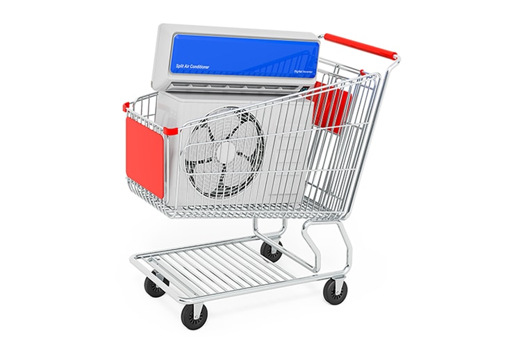 Air Conditioning unit in shopping cart