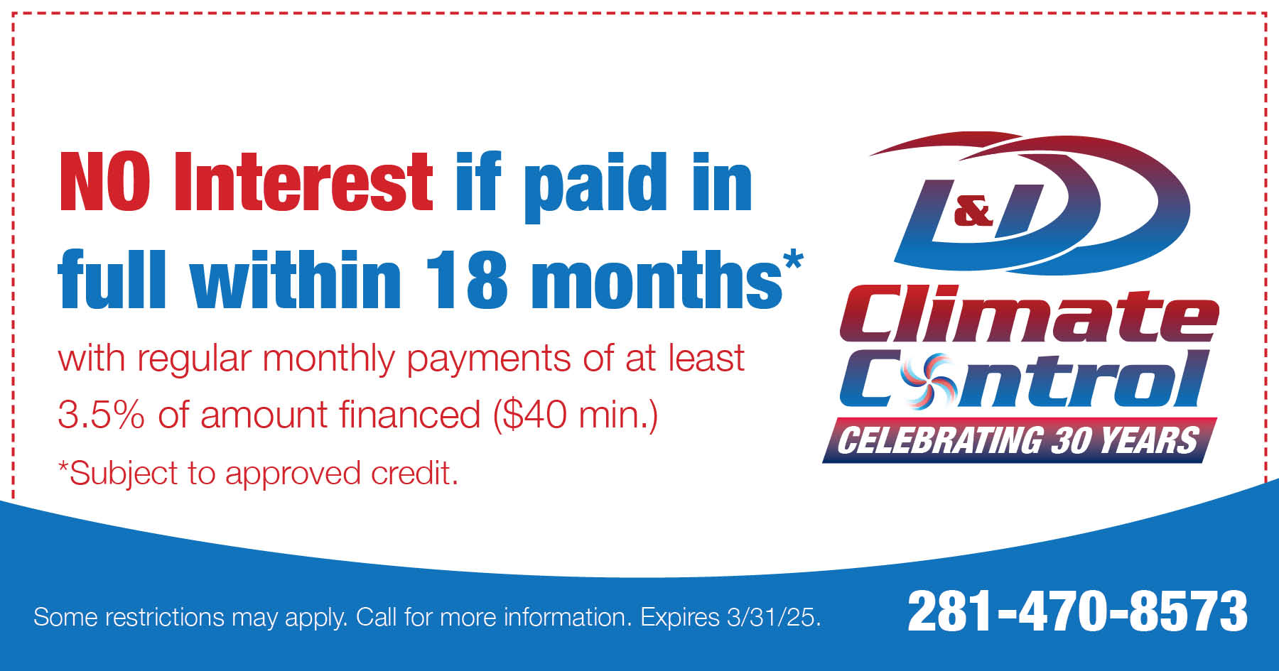 No interest if paid in full within 18 months coupon for Pasadena refrigeration repair.